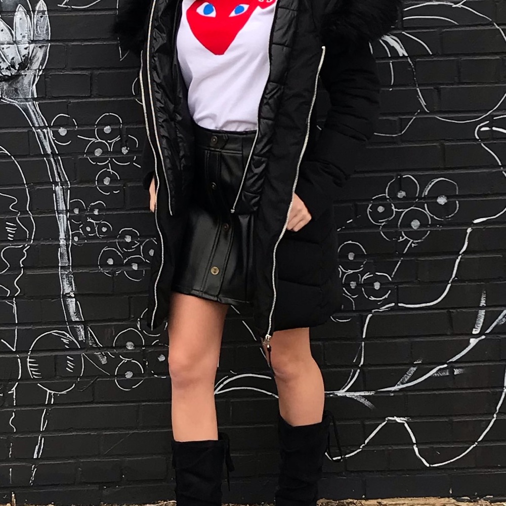 Black Faux Leather Skirt